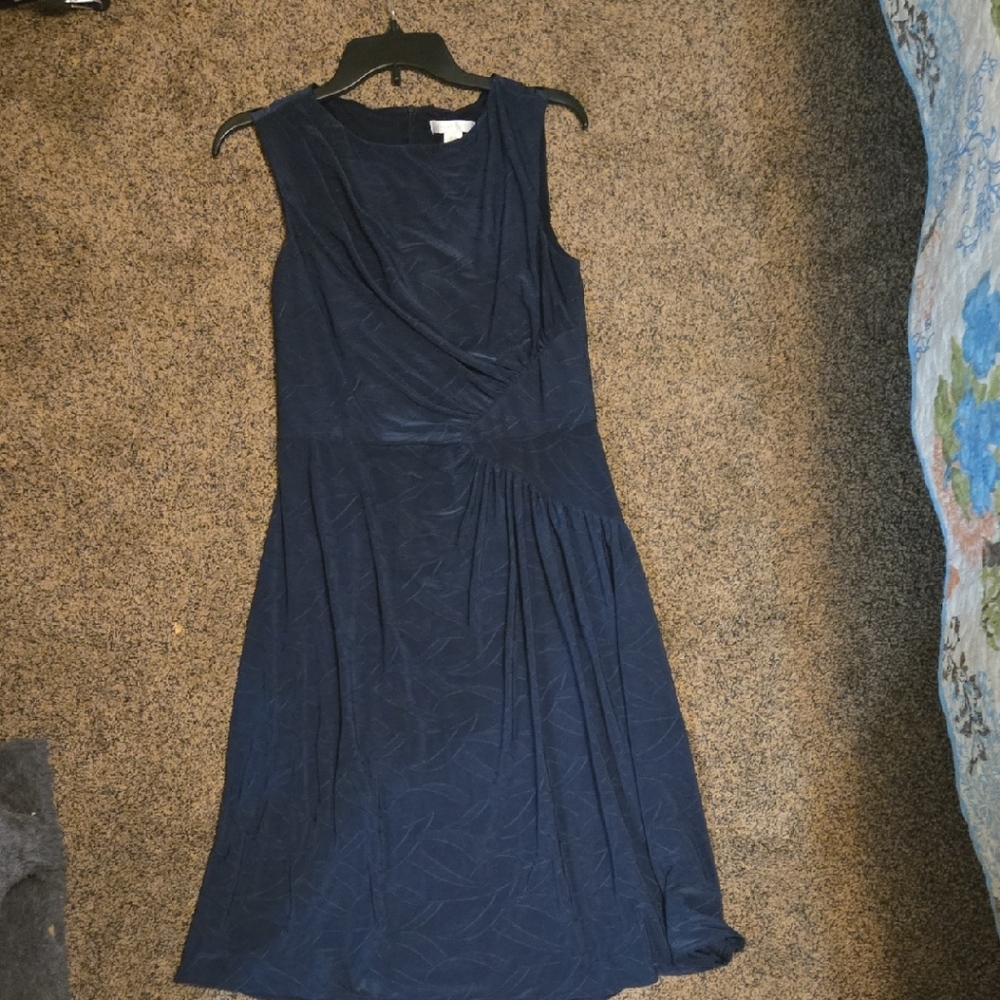 London Times Midnight Blue Midi Dress